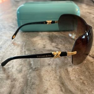 Gorgeous Tiffany & Co. Sunglasses with Gold Accents and hard case.